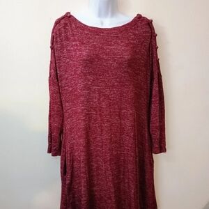 Reborn Maroon Long Sleeve Dress